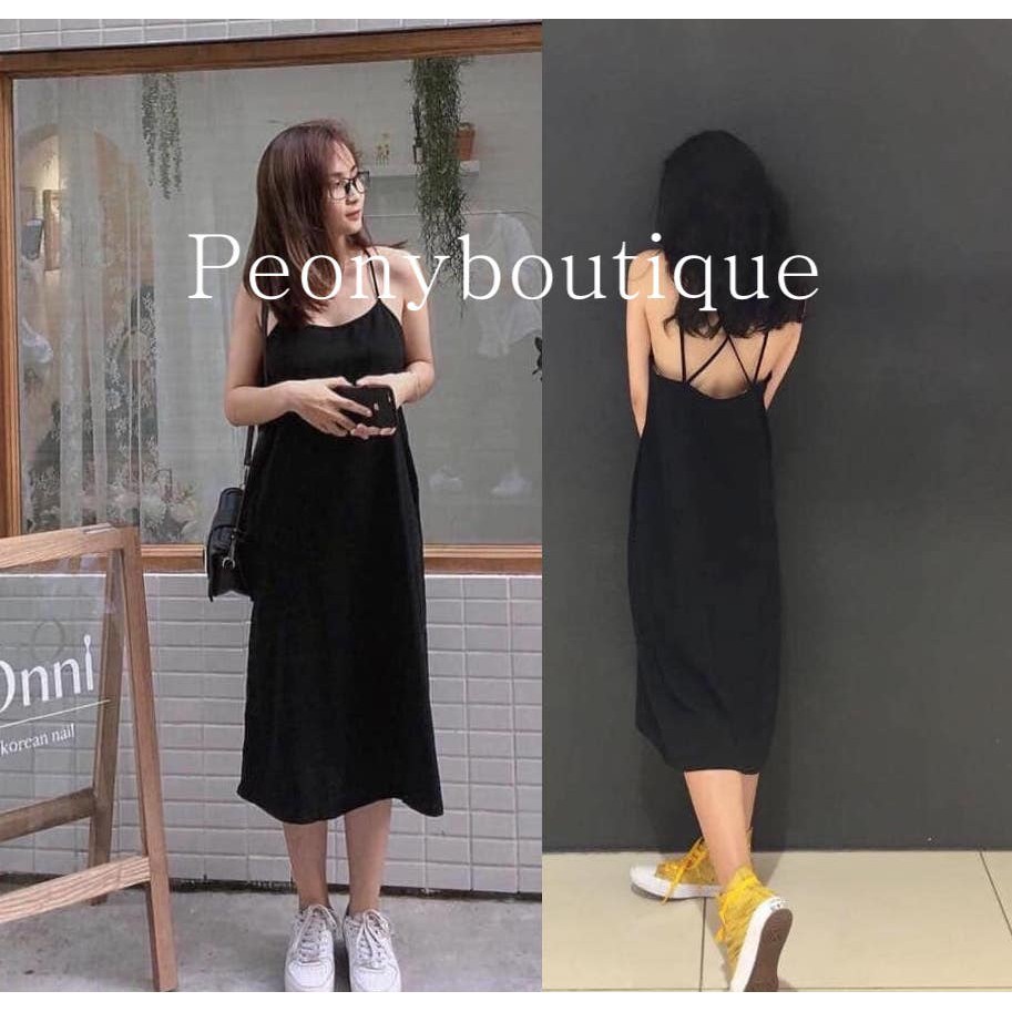 [SALE] [HOT ITEM] Đầm maxi đen trơn dây đan SIÊU ĐẸP  | WebRaoVat - webraovat.net.vn