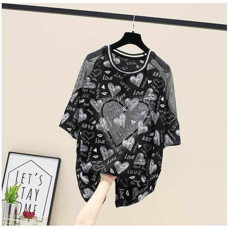 Áo Thun Ngắn Tay Form Rộng In Họa Tiết Thời Trang Mùa Hè Dành Cho Nữ