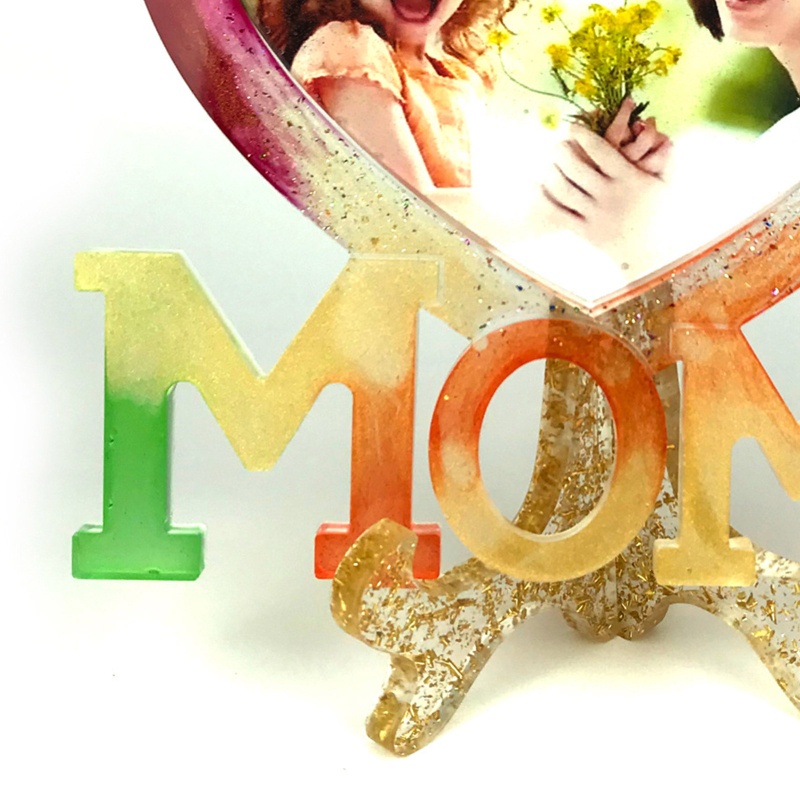 Khuôn Silicone Làm Khung Ảnh Hình Trái Tim Bằng Epoxy UV DIY Để Bàn Trang Trí Nhà Ở