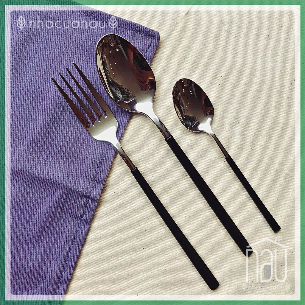 Bộ thìa dĩa inox 304 thiết kế sang trọng phù hợp cho bữa ăn gia đình dao nĩa ăn steak