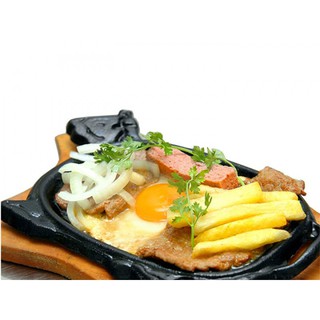 Chảo Gang Làm Bò Né Không kèm đế gỗ