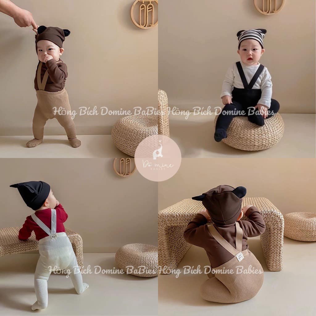Quần vớ tất yếm vớ tất len cho em bé sơ sinh bé gái bé trai mẫu trơn dày dặn ấm áp mùa đông 0-2 tuổi 5-13kg Hàn Quốc