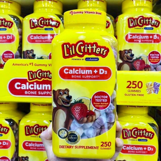 Kẹo Dẻo L'il Critter Gummy Calcium D3 giúp xương bé phát triển