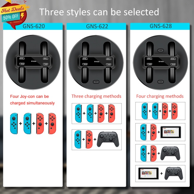 Bộ sạc đa chức năng cho tay cầm chơi game Nintendo Switch Joy-con