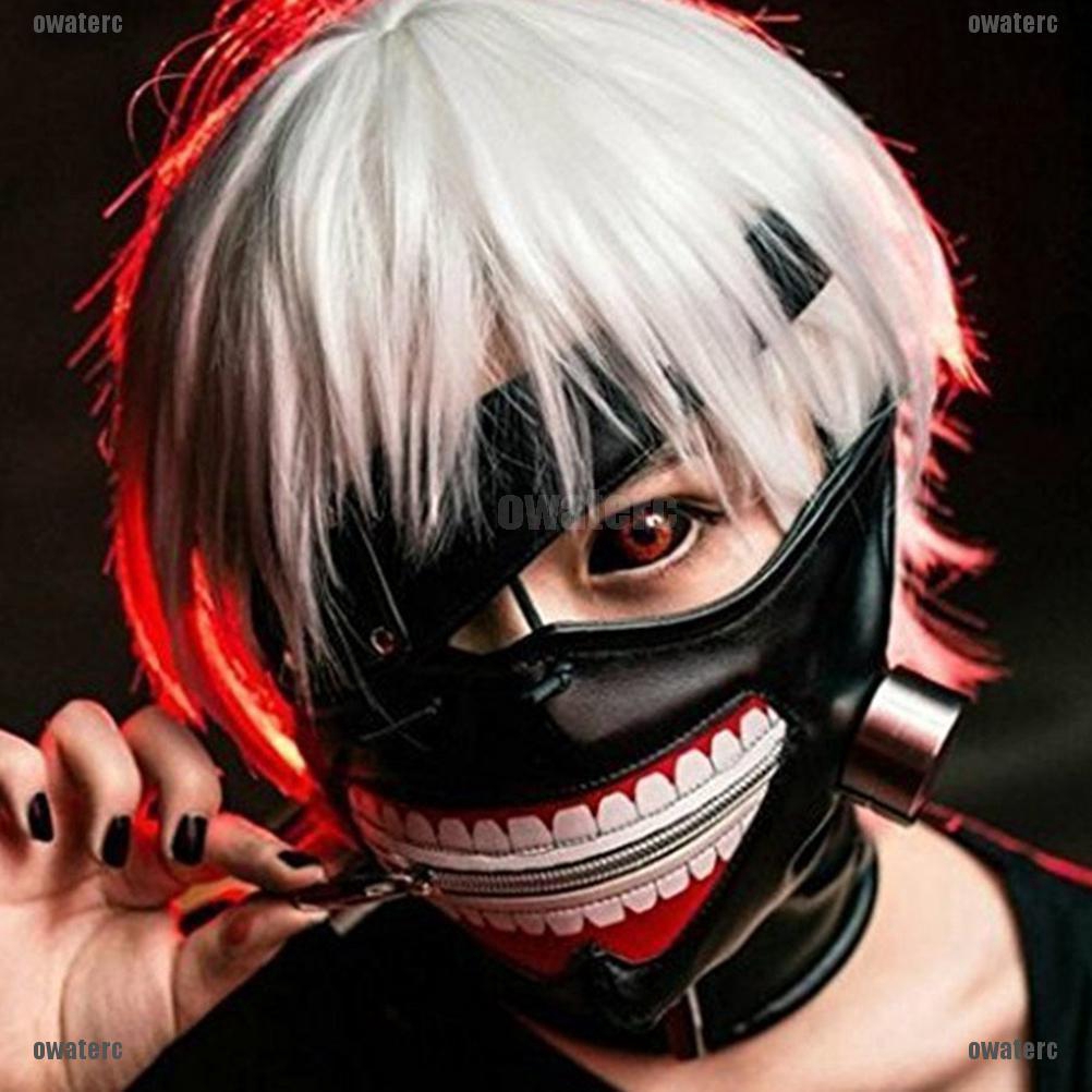 Mặt nạ từ da PU có khóa kéo kiểu hoạt hình tokyo ghouls kaneki ken