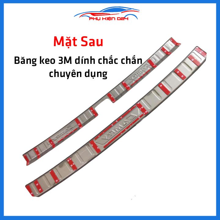 Ốp chống trầy cốp Camry 2019-2020-2021-2022-2023 thép không gỉ vân titan bảo vệ xe chống va đập