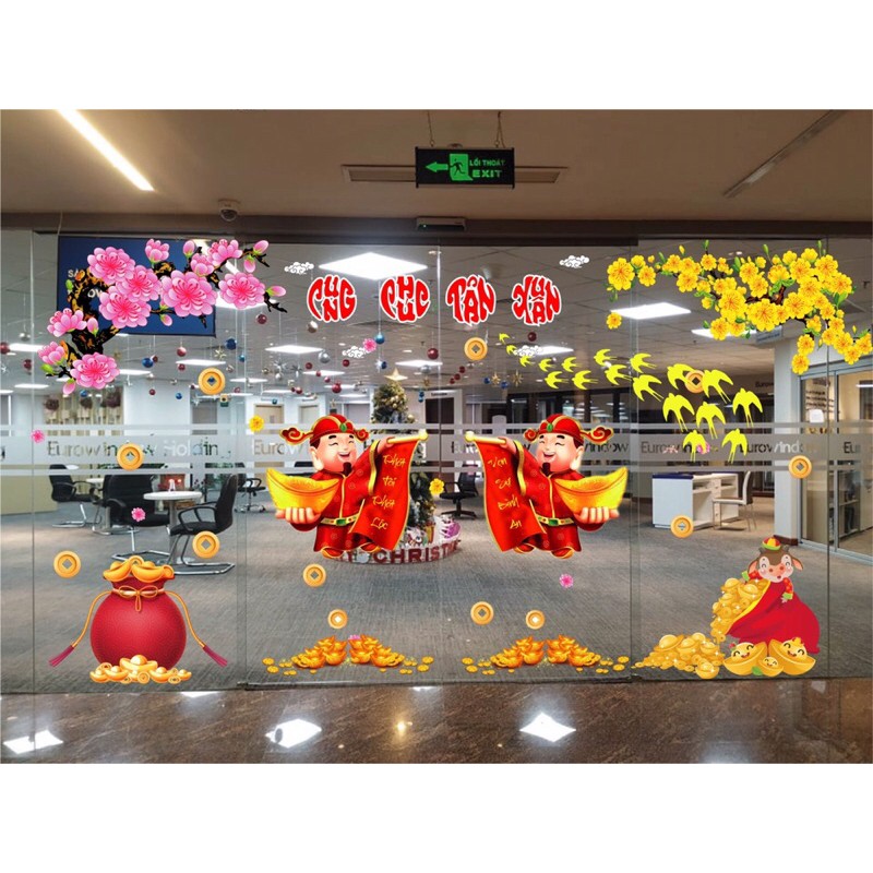 Decal trang trí tết