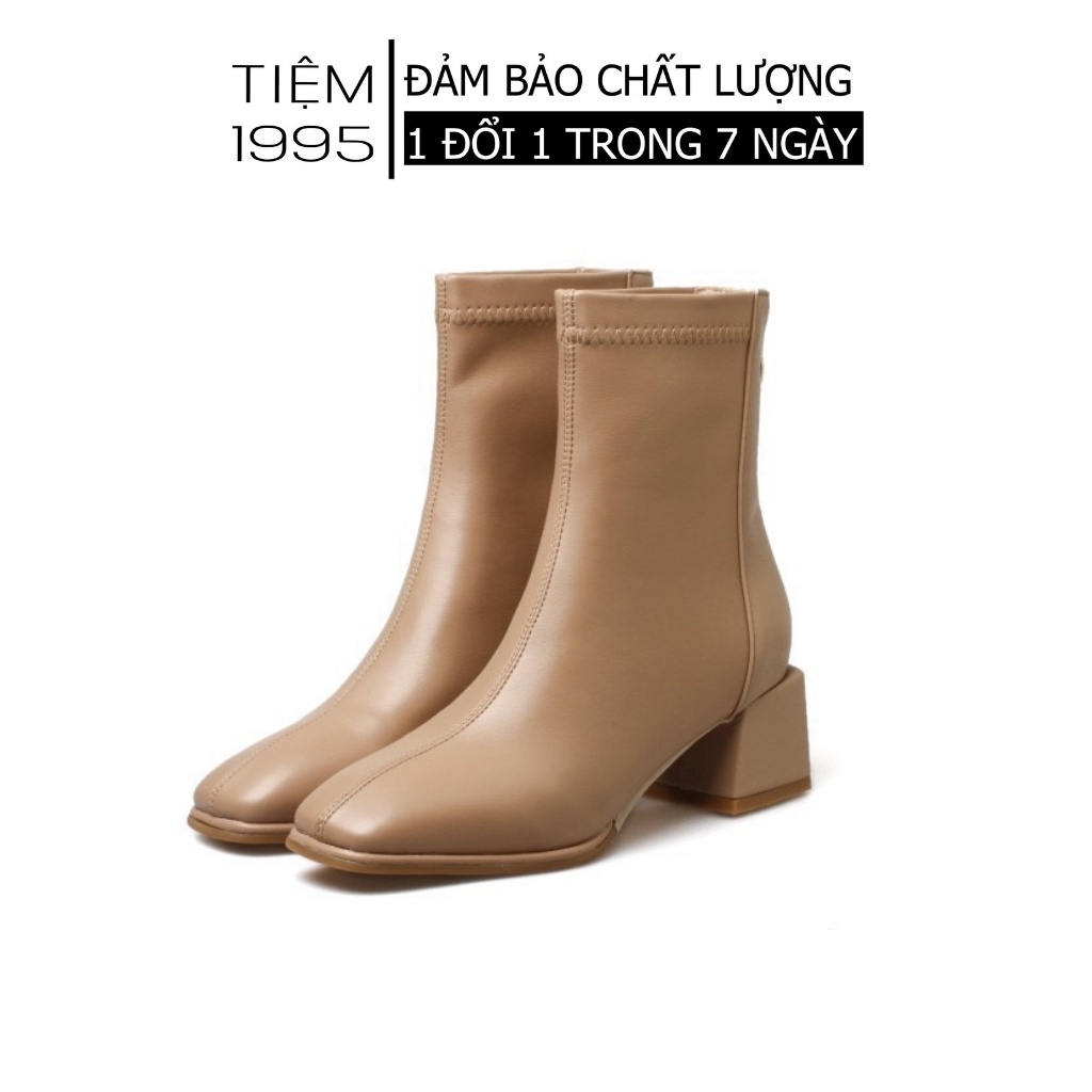 Giày boot da mềm nữ cổ cao khoá sau 5 phân cao cấp - BCC002