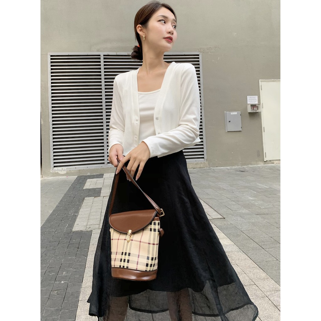 Set áo thun nữ croptop. cardigan tay dài có nút cài vải thun cao cấp nhiều màu - Cardigan Croptop - Tyribee Clothing