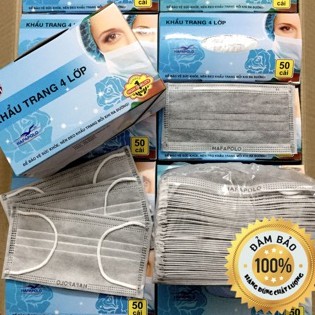 Khẩu trang y tế 4 lớp HAPAPOLO - Hộp 50 chiếc