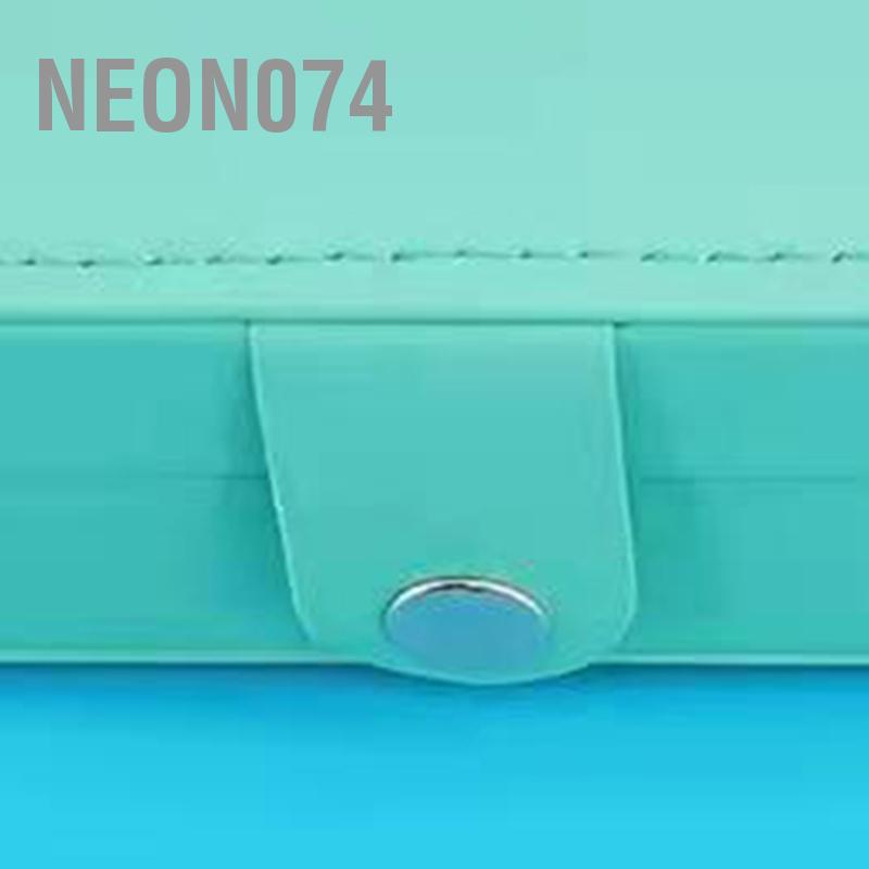 Hộp nhựa bọc da cao cấp đựng trang sức đựng đồ nữ trang - Dung tích lớn Khoá da PU xách tay Neon074