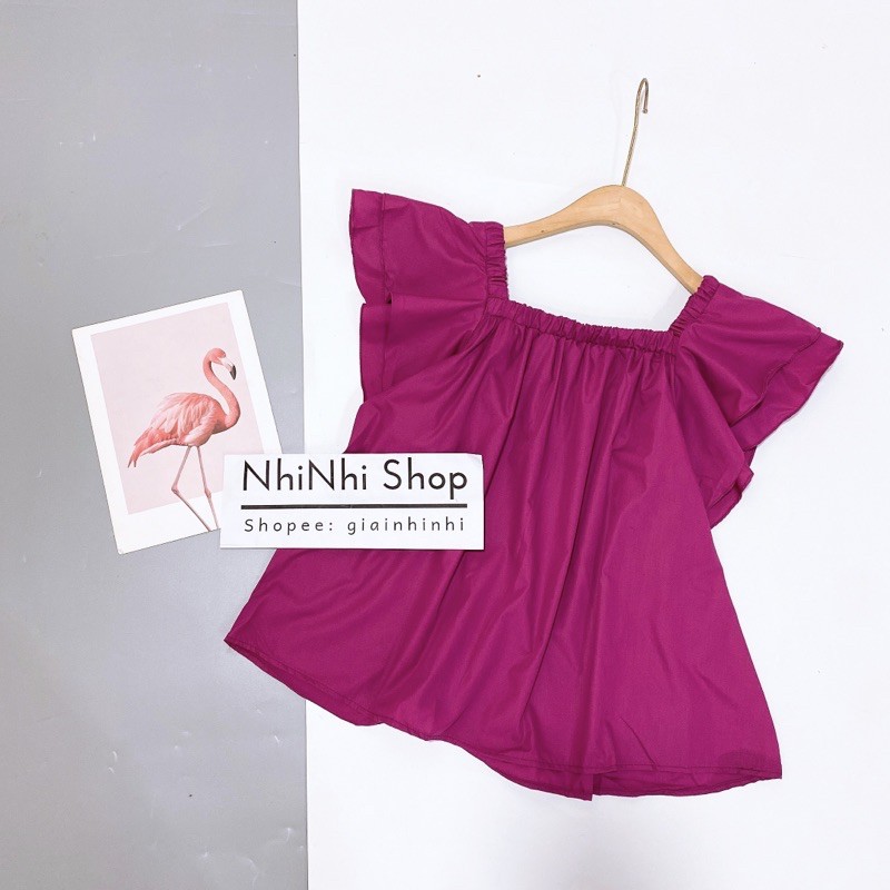 Xả hàng - Áo kiểu thô trễ vai bèo dáng rộng siêu đẹp AK139 - NhiNhi Shop