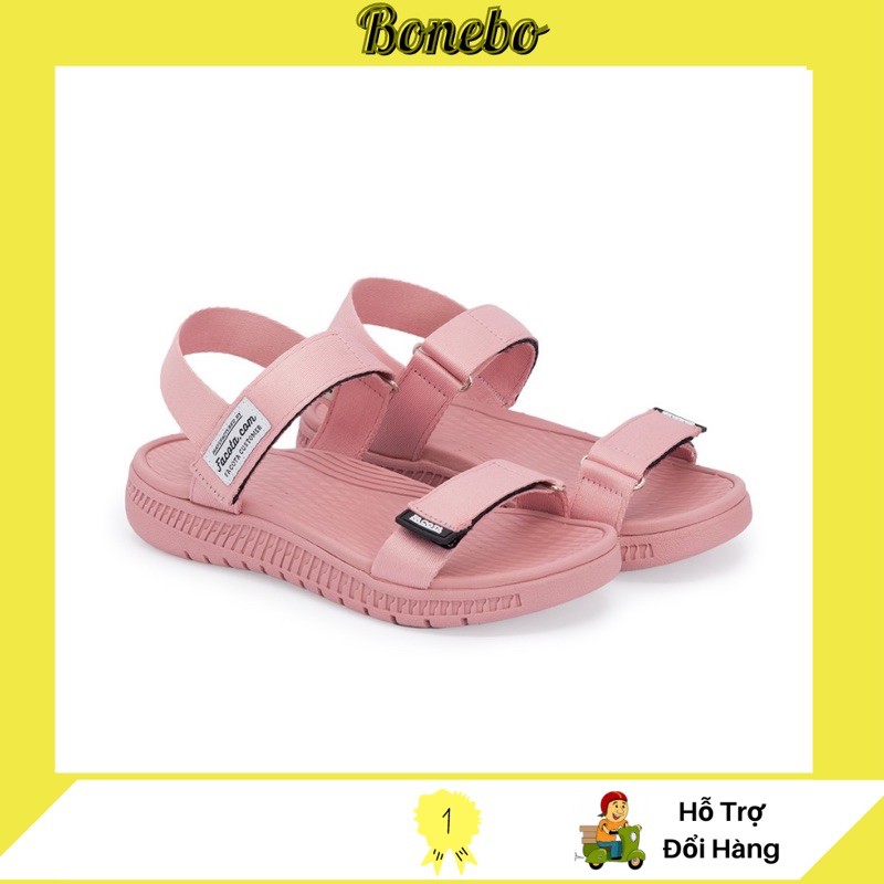 Giày Sandal Nữ Quai Ngang Cao Cấp Công Nghệ Từ Nhật Full Hồng Facota SDN05