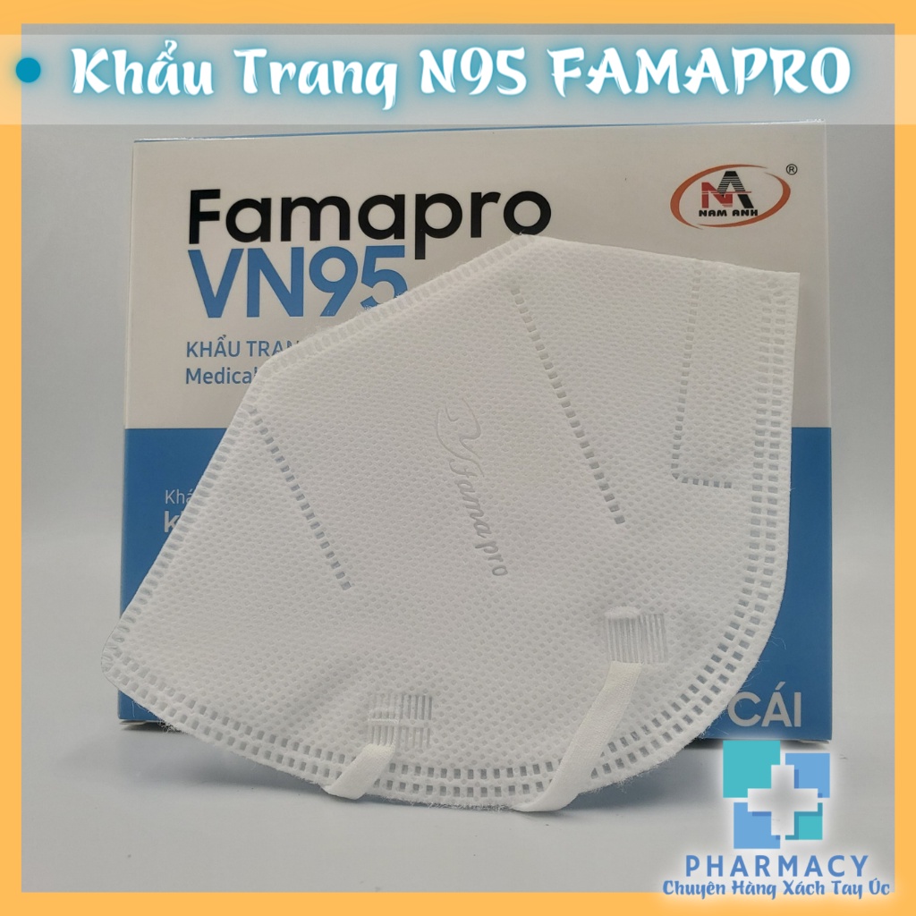 Khẩu trang N95 Famapro Vn95 Chính Hãng - Dây đeo khẩu trang chống đau tai - Pharmacy