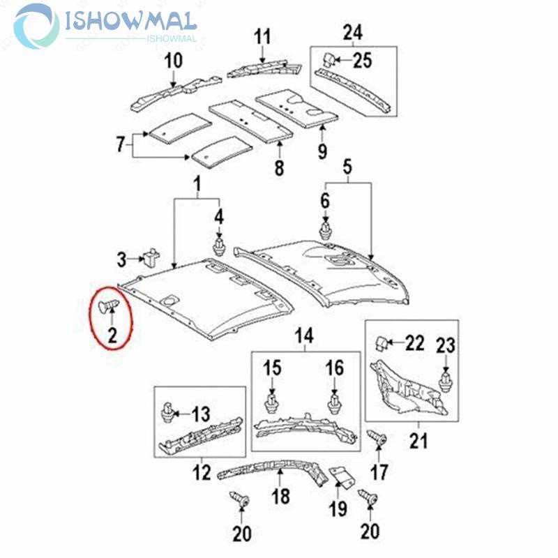 Bộ 20 đinh tán nhựa phụ tùng xe ô tô