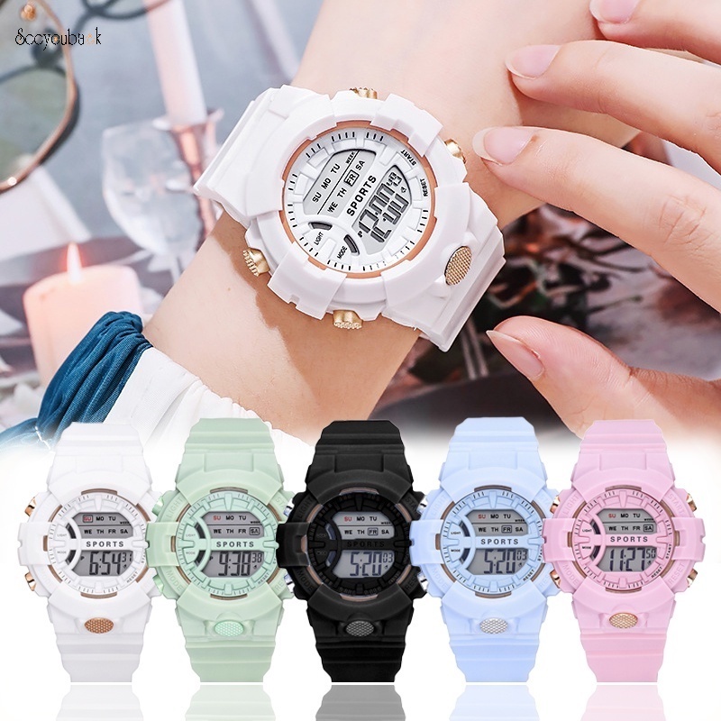 Đồng Hồ Điện Tử Thể Thao Chống Thấm Nước Màu Sắc Kẹo Ngọt Chất Lượng Cao