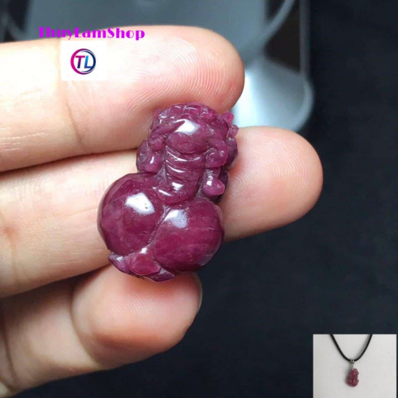 Vòng cổ tỳ hưu đá hồng chế tác thủ công kích hoạt tài lộc