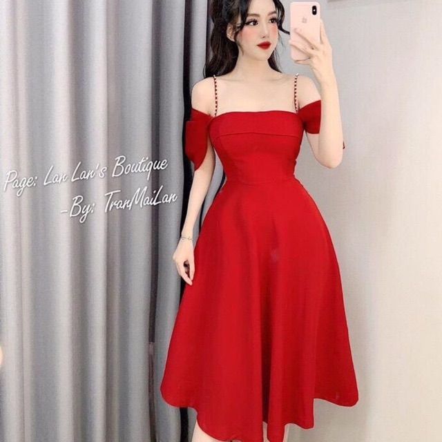 Đầm umi rớt vai có mút ngực