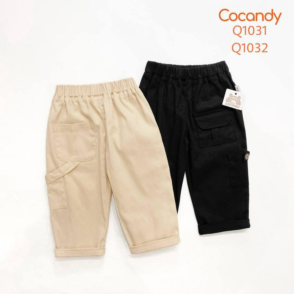 Quần cho bé -Quần dài kaki ĐEN, BE, TRẮNG 2 túi phối cúc cho bé của COCANDY mã Q1031,Q1032,Q1033