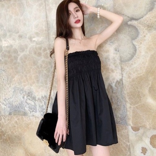 Đầm Cổ Yếm Lưng Cao Thời Trang Mùa Hè Phong Cách Hàn Quốc Mới Cho Nữ