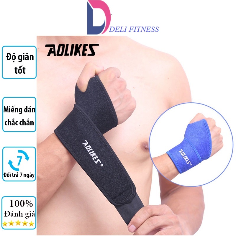 Băng quấn cổ tay Aolikes bảo vệ cổ tay, dây quấn cổ tay co giãn tốt hạn chế chấn thương Deli Fitness