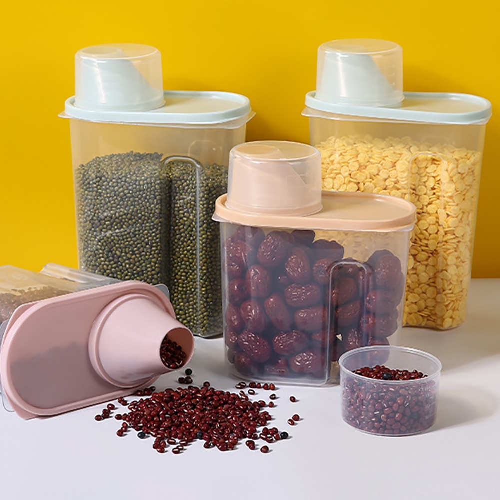 Epoch Hộp Nhựa Có Nắp Đậy Chống Ẩm Đựng Bột Ngũ Cốc Tiện Dụng Cho Nhà Bếp