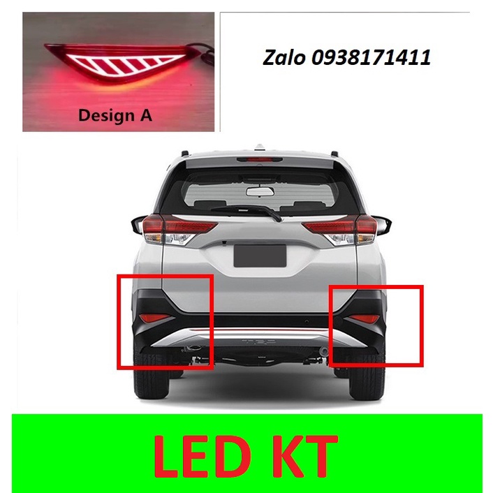 [Mã LIFEAUMAY giảm 10% tối đa 30k đơn 150k] Led cản sau Toyota Rush led gầm sau 3 chế độ xi nhan chảy Audi Demi stop.