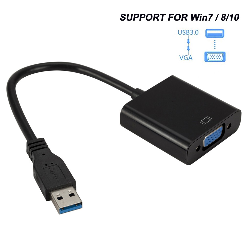 Đầu chuyển đổi USB 3.0 sang 1080P VGA cho card đồ họa hệ điều hành Win 7 / 8 / 10
