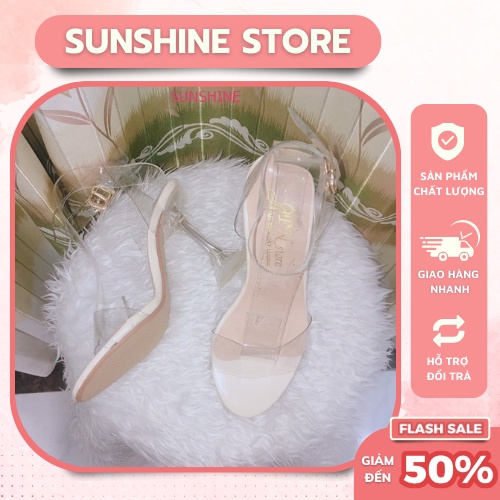 Giầy cao gót gót nhọn, sandal cao gót quai trong 7p Sunshine Store A014