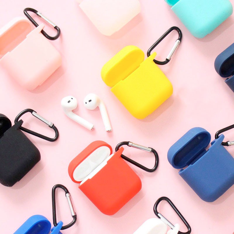 Case Airpods trơn chất liệu silicon dẻo, vỏ ốp đựng bảo vệ tai nghe bluetooth Airpod 1/2