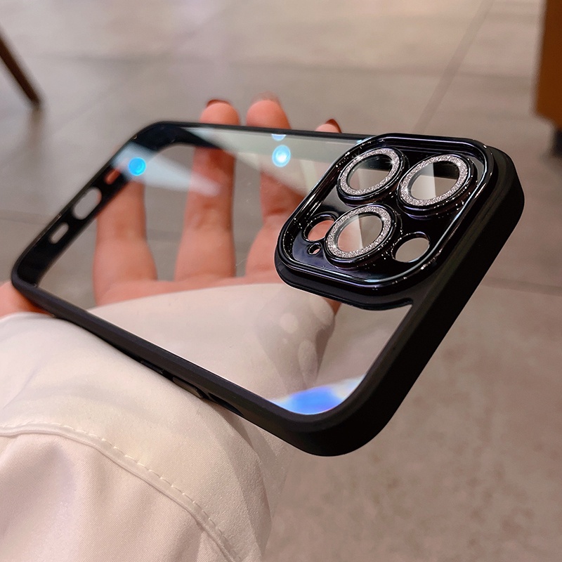 Ốp Điện Thoại Chống Sốc Có Nút Kim Loại Thời Trang Cho iPhone 14 13 12 11 Pro Max