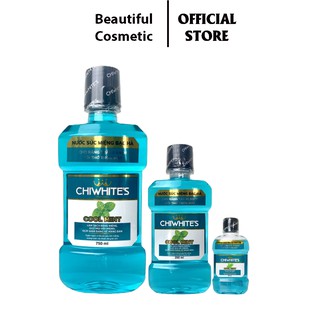 Combo 3 chai nước súc miệng chiwhite's - bạc hà - 750ml + 250ml + 80ml