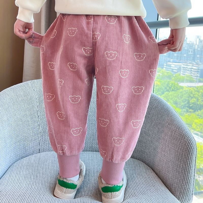 Quần Legging Vải Nhung Kẻ Sọc Phong Cách Nhật Hàn Thời Trang Xuân Thu Mới 2022 Cho Bé Gái