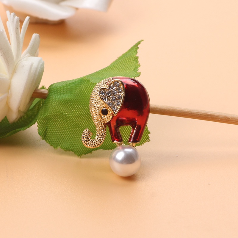 Ghim Cài Áo Hình Chú Voi May Mắn Đính Đá Nhân Tạo Dễ Thương Cho Nữ