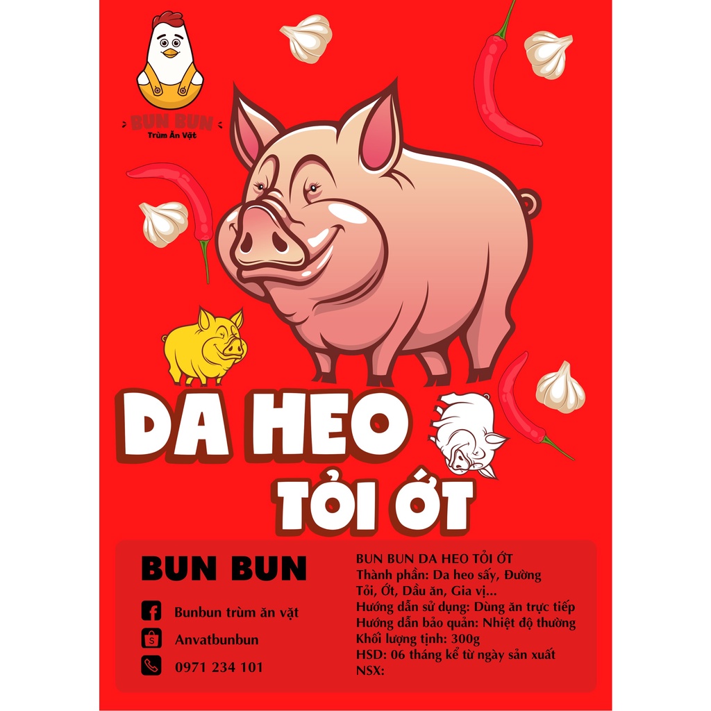 Da heo tỏi ớt Bun Bun, đồ ăn vặt Sài Gòn, vừa ngon vừa rẻ Bun Bun Shop