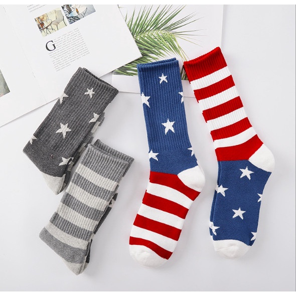 Vớ Tất thể thao cao cổ Cờ Hoa Kỳ phong cách trẻ trung, cá tính, năng động