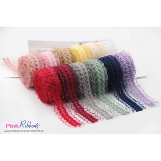 *Set 2m - Ren chun viền bèo, thun dún bèo Hàn Quốc làm băng đô tóc, viền váy áo, phụ kiện may mặc.