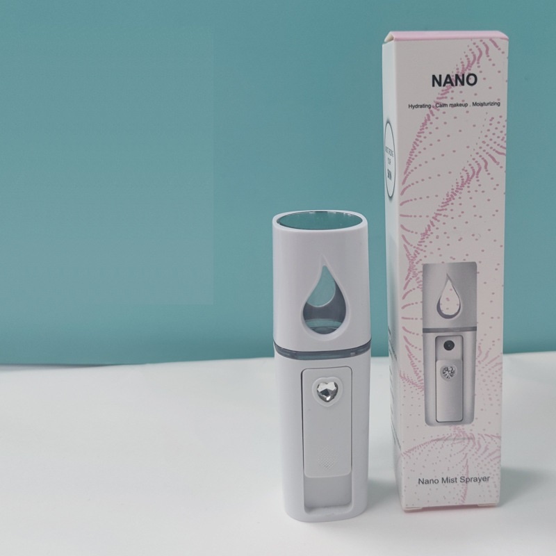 Máy Phun Sương Mini, Máy Xông Hơi Mặt Mũi Họng Làm Ẩm Không Khí Khử Khuẩn, Xịt Khoáng Nano Kèm Dây Sạc USB myphamhang