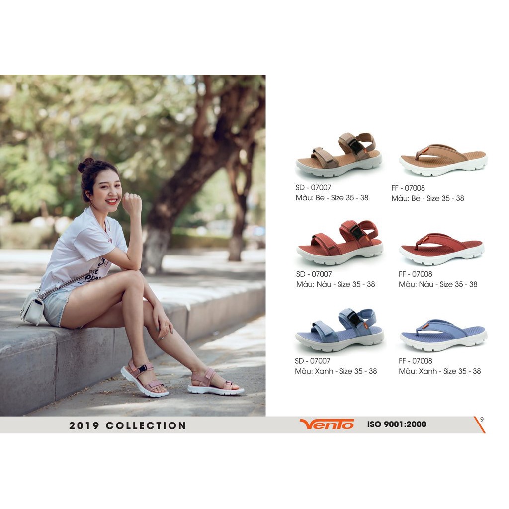 Sandal Vento Nữ Quai Ngang Siêu Nhẹ SD07007 Xanh Biển