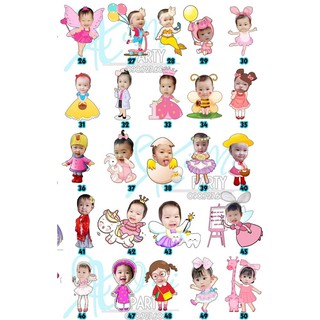 Set trang trí tiệc sinh nhật bé, Chibi và bóng (mẫu tuỳ chọn thiết kế theo yêu cầu)