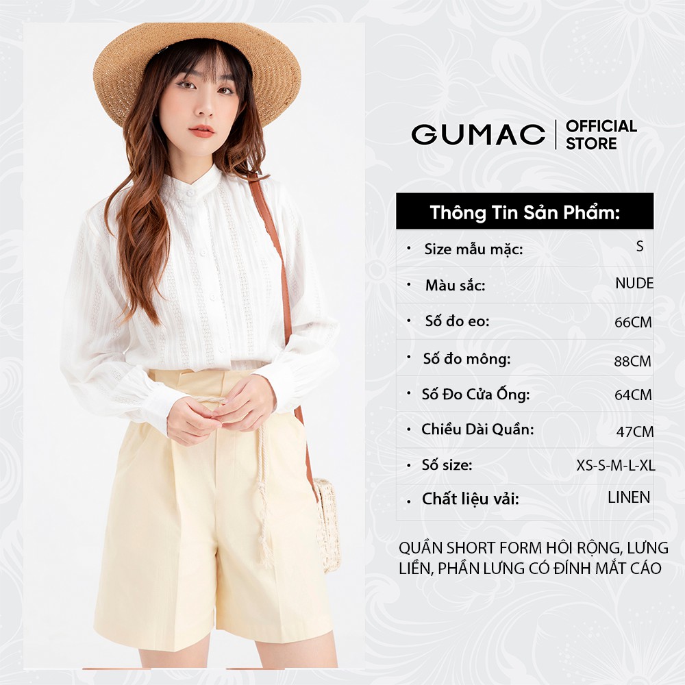Quần short nữ phối dây GUMAC QB662 | BigBuy360 - bigbuy360.vn