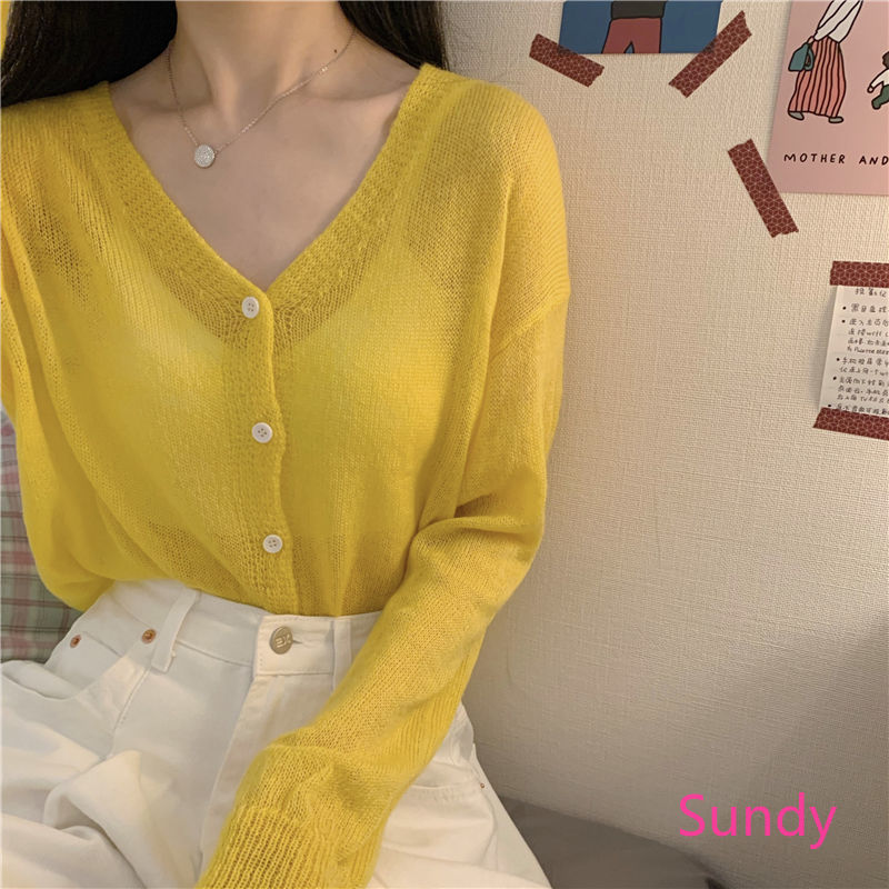 Áo Khoác Cardigan Mỏng Cổ Chữ V Chống Nắng Cho Nữ | BigBuy360 - bigbuy360.vn