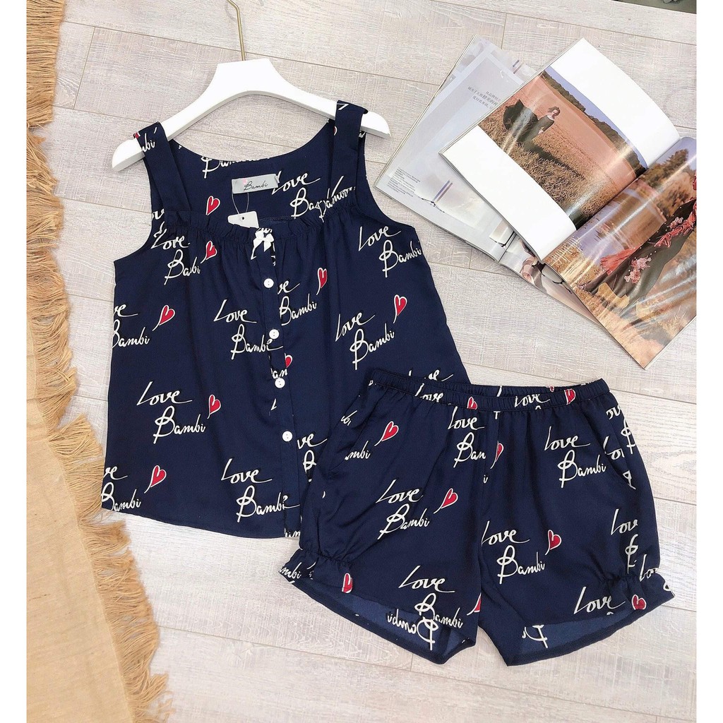 Đồ ngủ Bambi - Bộ lụa 2 dây Bambi chính hãng (Nhiều màu - hình thật) M600