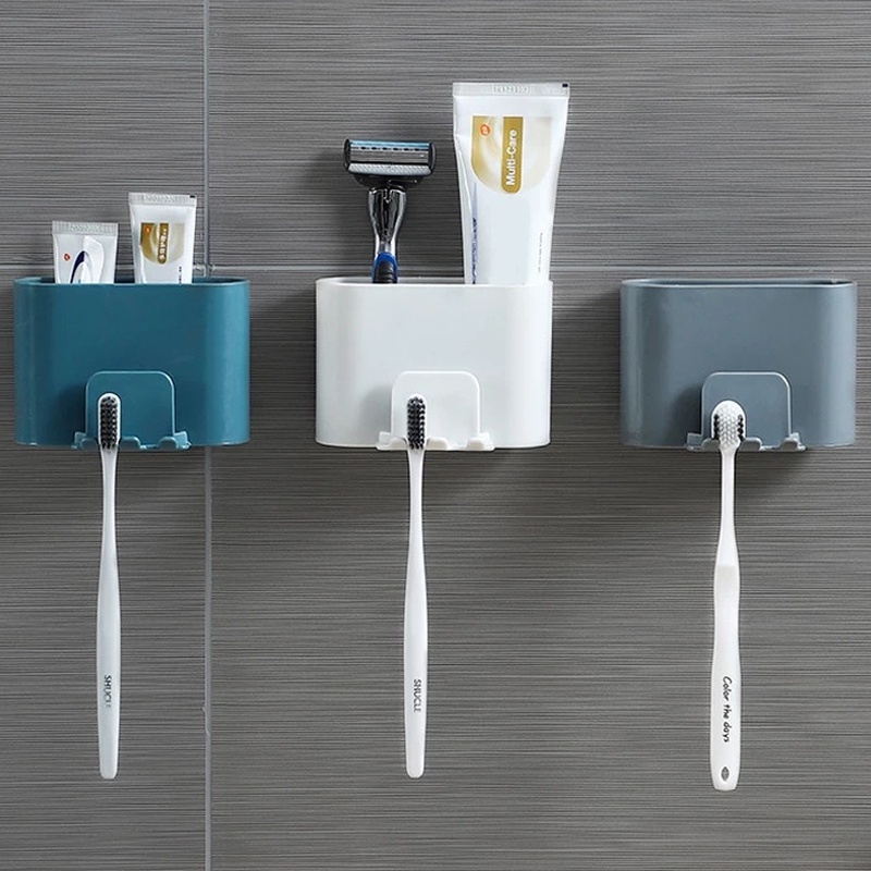 Giá Đỡ Bàn Chải Đánh Răng / Cốc Sắp Xếp Gọn Gàng Chống Thấm Nước Không Cần Khoan