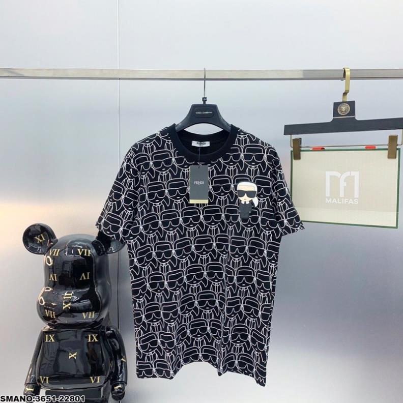Áo Thun Tay Lỡ Phen Đi Logo Cậu Bé Karl Họa Tiết Monogarm BIGOMALL- Áo phông nam nữ unisex freesize form rộng 65kg