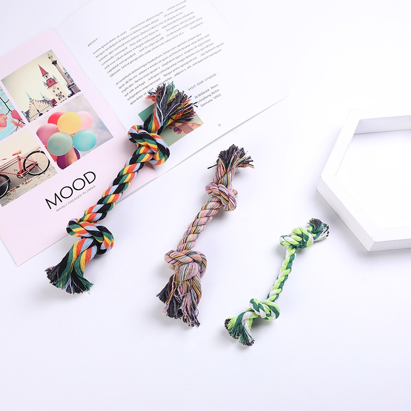 Đồ Chơi Nhai Cắn Hai Dây Cotton Thắt Nút Độc Đáo Cho Thú Cưng