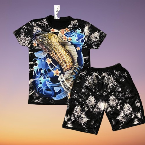 Đồ bộ thun 3D mẫu Cần thun lạnh thoáng mát cho bộ thể thao nam mùa hè | BigBuy360 - bigbuy360.vn