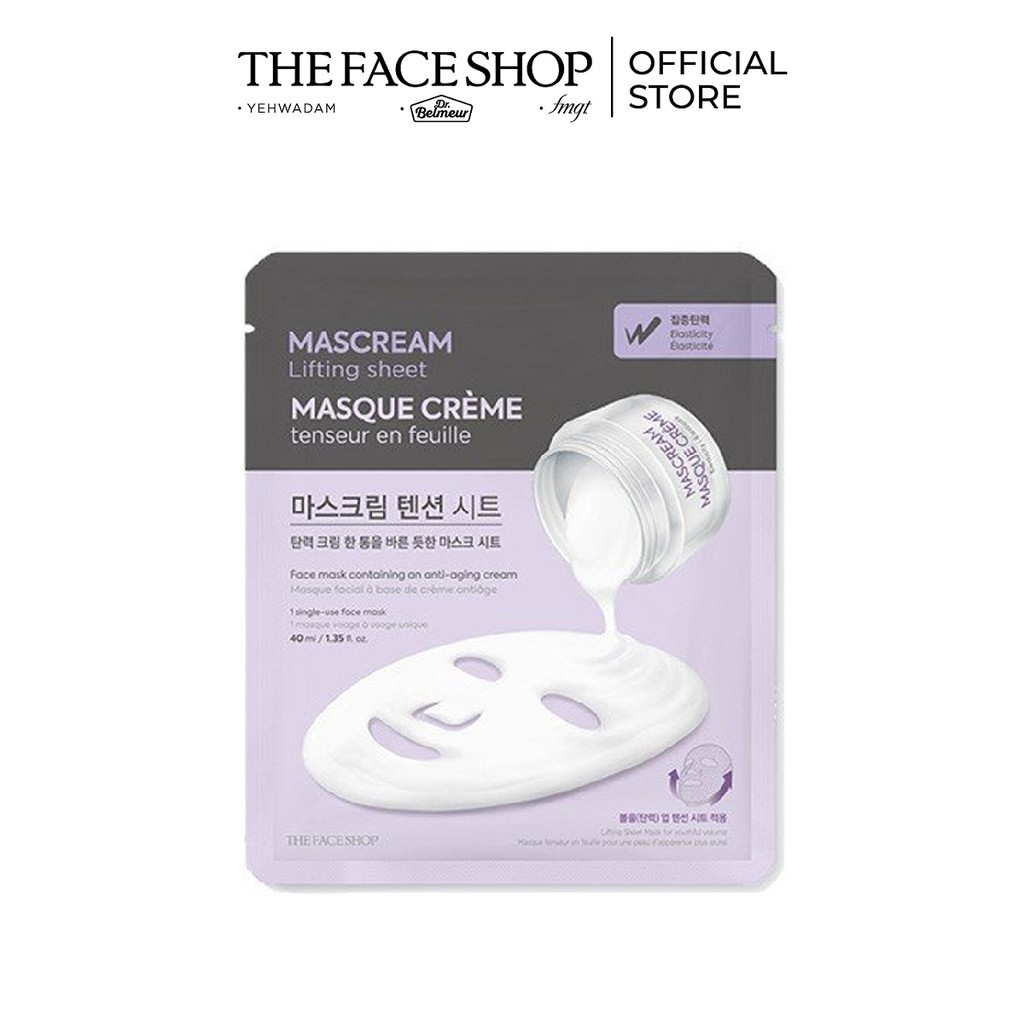 [Mã COSTFST3 -8% đơn 250K] Mặt Nạ Làm Săn Chắc Da THEFACESHOP Deeply Firming Mascream Lifting Sheet Mask 40ml