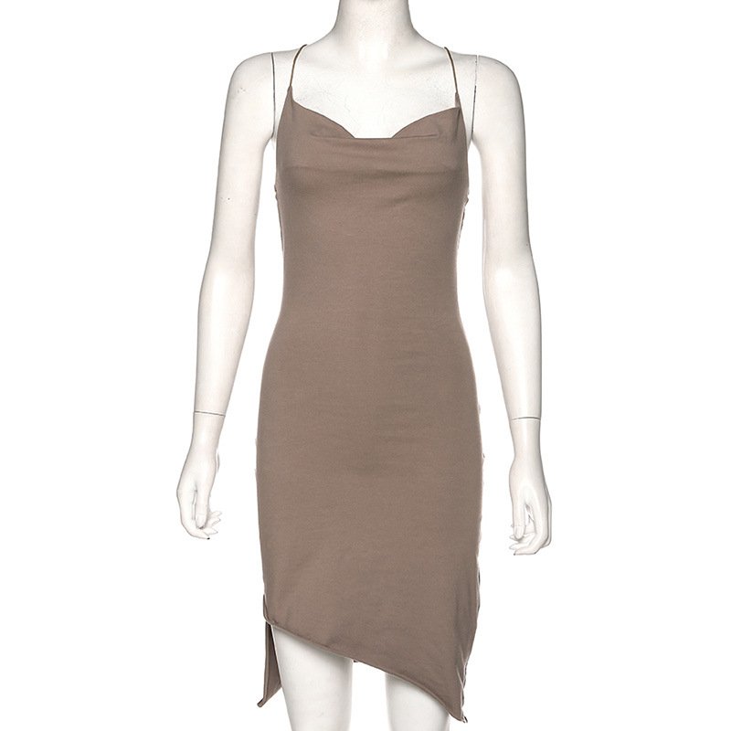 Đầm Hai Dây Cổ Chữ V Thiết Kế Độc Đáo Quyến Rũ Cho Nữ