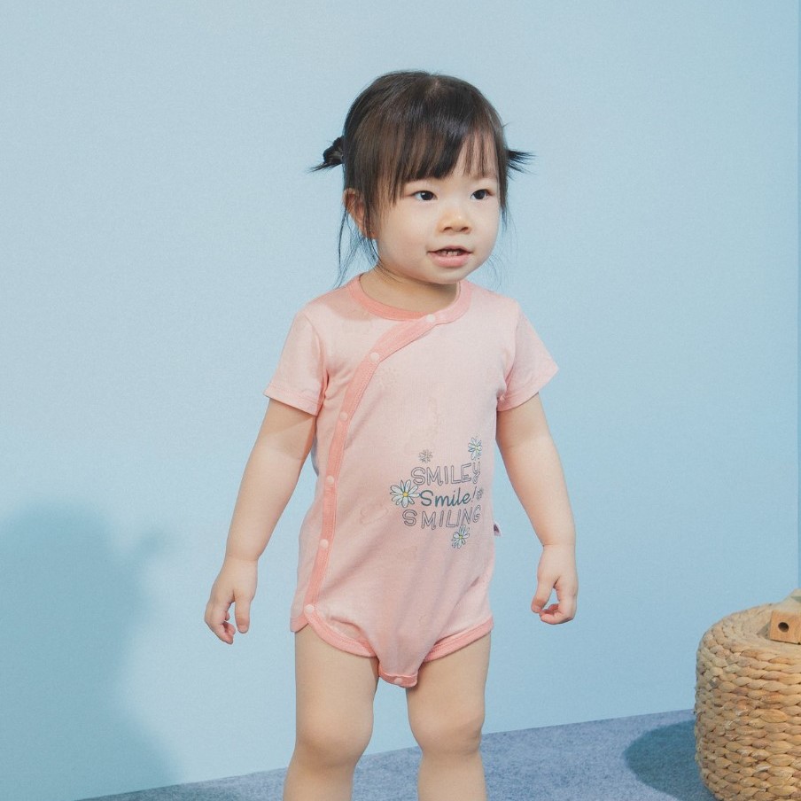 Bodychip cộc cúc chéo Lake hồng, quần áo trẻ em, phụ kiện, đồ sơ sinh hãng Chaang chất liệu cotton an toàn cho bé